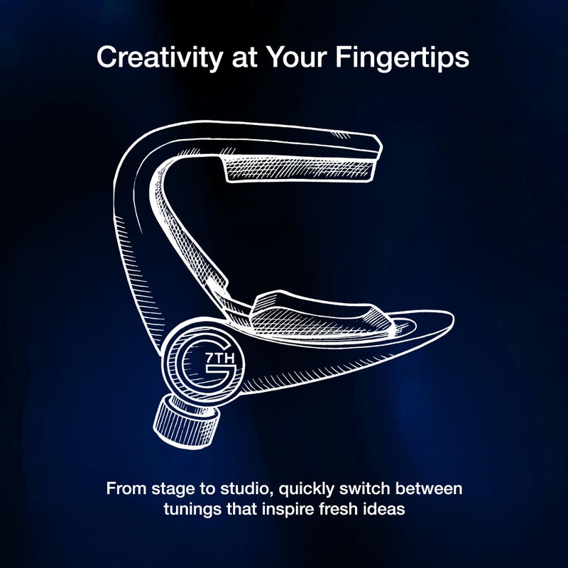 G7th Newport Guitar Capo - String Partial Silver, 30mm - Lightweight & Low Profile - Easy Flip Lever with Fine-Tune Adjustment - Unlock Open Tunings, Perfect for 3 String Acoustic and Electric Guitars - Image 4